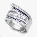 Cubic Zirconia Silver Man Ring - size 10