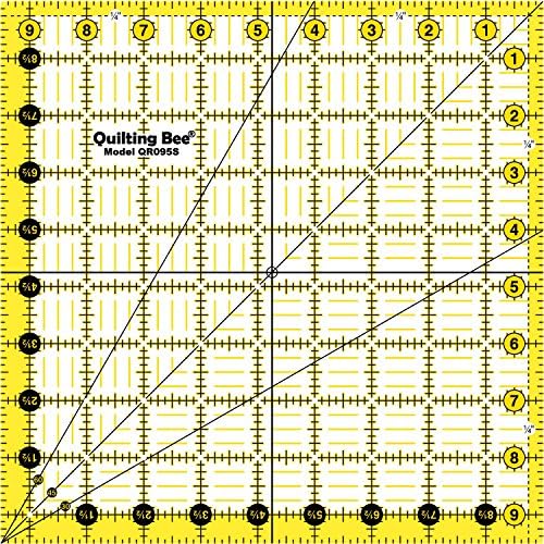 Quilting Bee "EZ Eyes" 9.5" x 9.5" Premium Quilting Ruler (QR095S)