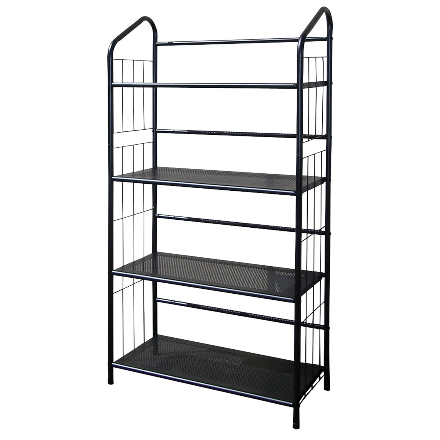 NEW Metal Book Case Storage Rack, Media Shelf Display Shelves CD