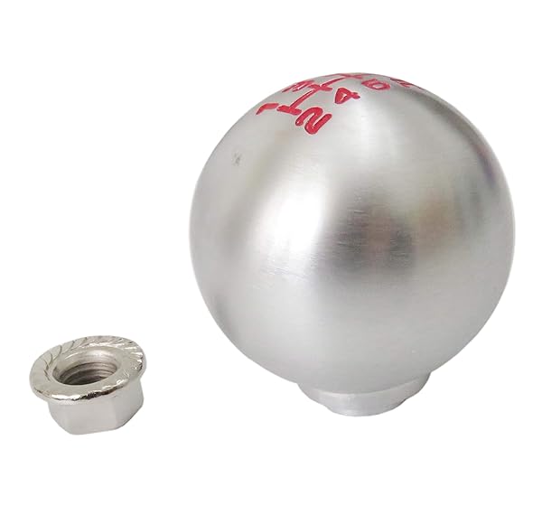 For Mini Spherical Screw On 6-Speed Round Ball Type Adapter Shift Knob White