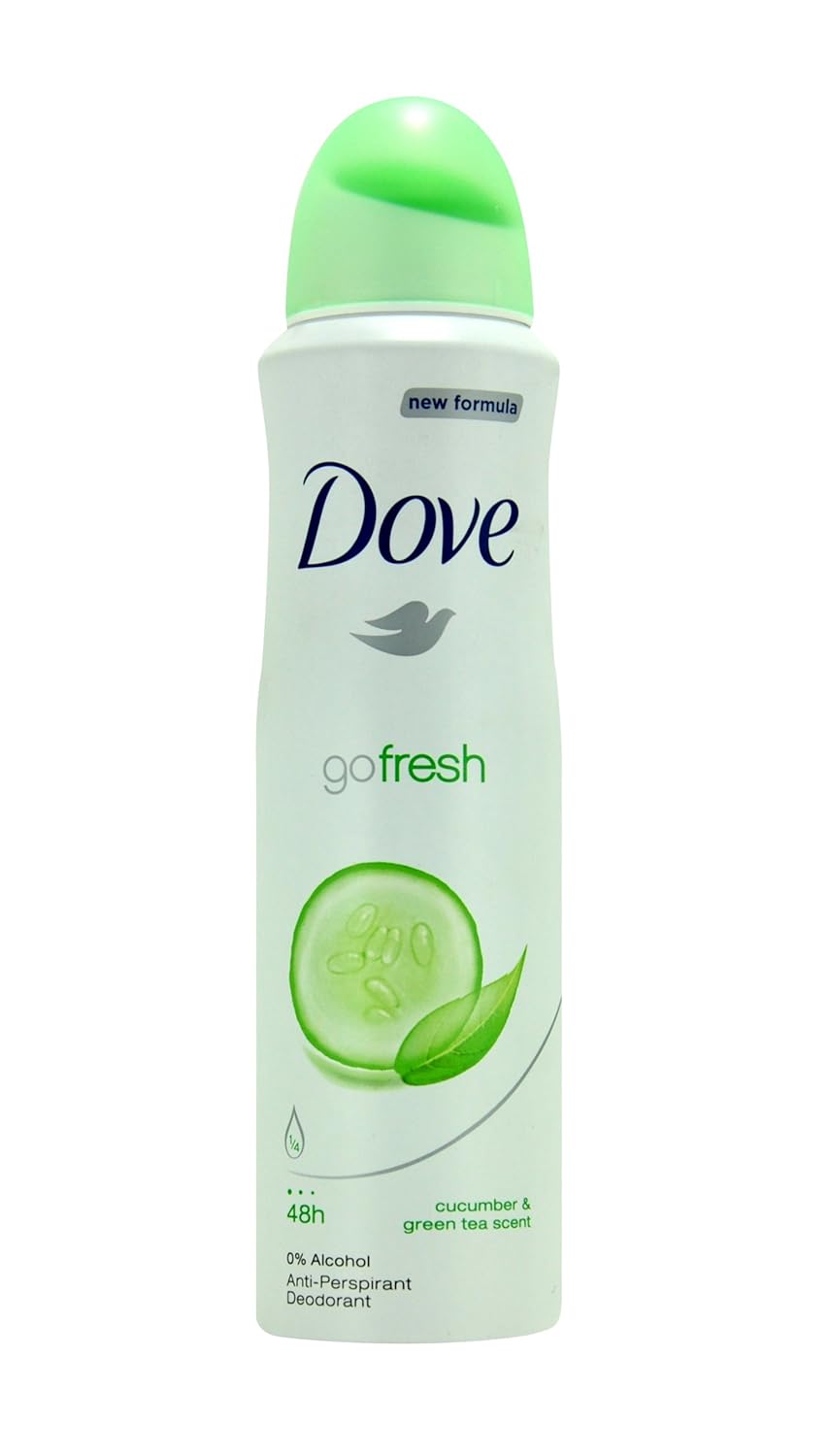 3 Dove Go Fresh Cucumber Spray Deodorant & Antiperspirant 150ml / 5