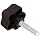 DimcoGray Black Thermoplastic 5 Lobe Fluted Soft Feel Knob Female, Brass Insert: 3/8-16" Thread x 1-3/4" Depth, 2" Diameter x 1-3/8" Height x 3/4" Hub Dia x 33/64" Hub Length (Pack of 5)