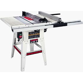 JET 708301K JWTS-10JF 10-Inch Right Tilt 1-1/2 Horsepower Contractor Saw with 30-inch Micro Glide Fence and 2 Steel Extension Wings, 115/230-Volt 1 Phase