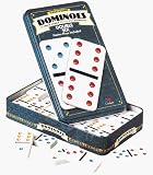 Collectors Double 6 Colour Dot Dominoes In Tin