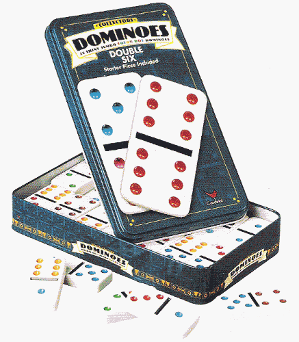 Childrens Toyshop  Toys : Cardinal Games DBL 6 COLOR DOT DOMINOES - No Size
