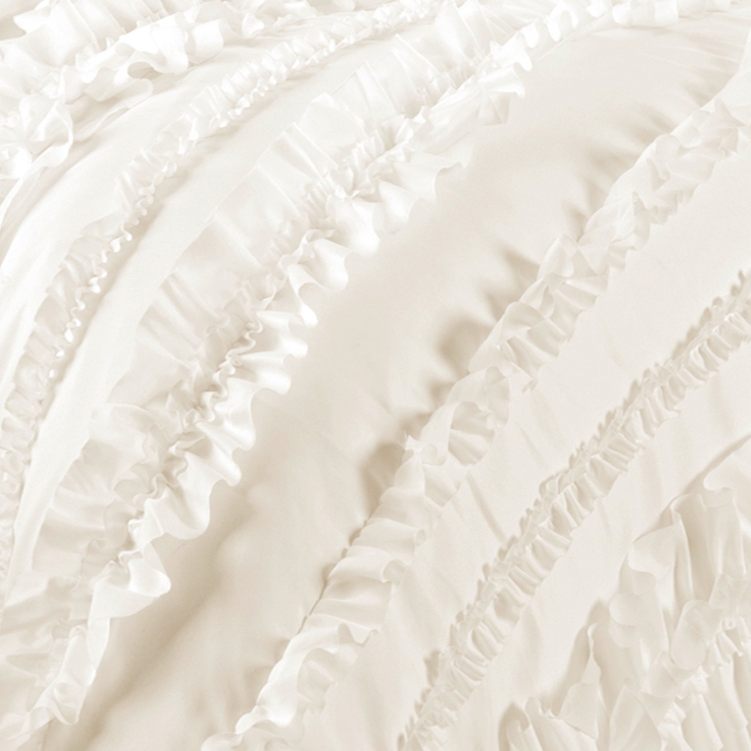Lush Decor Belle 4-Piece Comforter Set, Queen, Ivory , New, Free ... Lush Decor Belle 4-Piece Comforter Set, Queen, Ivory , New, Free ... - Belle is the essence of frilly and pretty. The layered ruffles create luxurious dimension as they cascade over the bed. The brushed poly fabrication is so ...