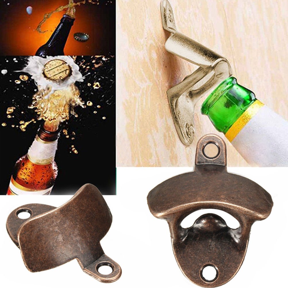 Vintage Wall Mounted Bottle Opener, Bronze, Beer Bottle Cap Opener with