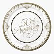 Stafford Gold 50th Anniversary 7-inch Paper Plates 18 Per Pack