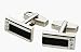 Stainless Steel Cufflinks with Black leather Inlay