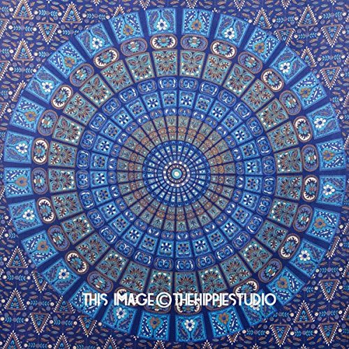 Hippie Mandala Tapestries, Bohemian Indian Bed Spread Tapestry Beach Throw, Boho Tapestry Wall Hanging, Tapestries Wall Hangings, College Wall Tapestries, Wall Decor (60 X 90 Inches)