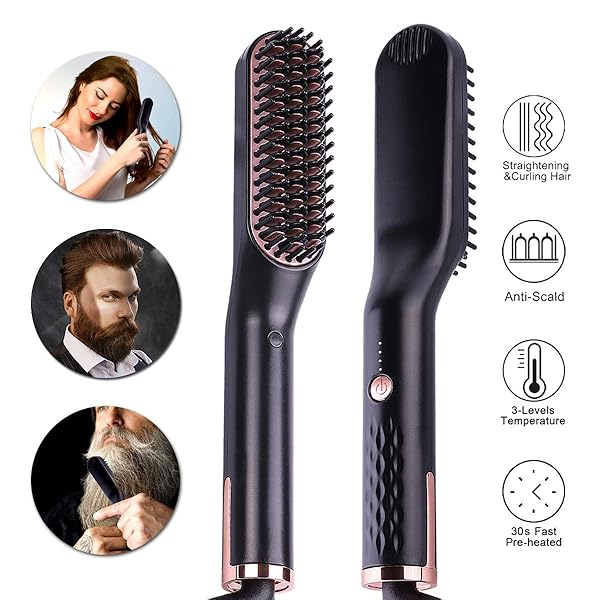 Acvioo Beard Straightener For Men Premium Anti Scald Mens