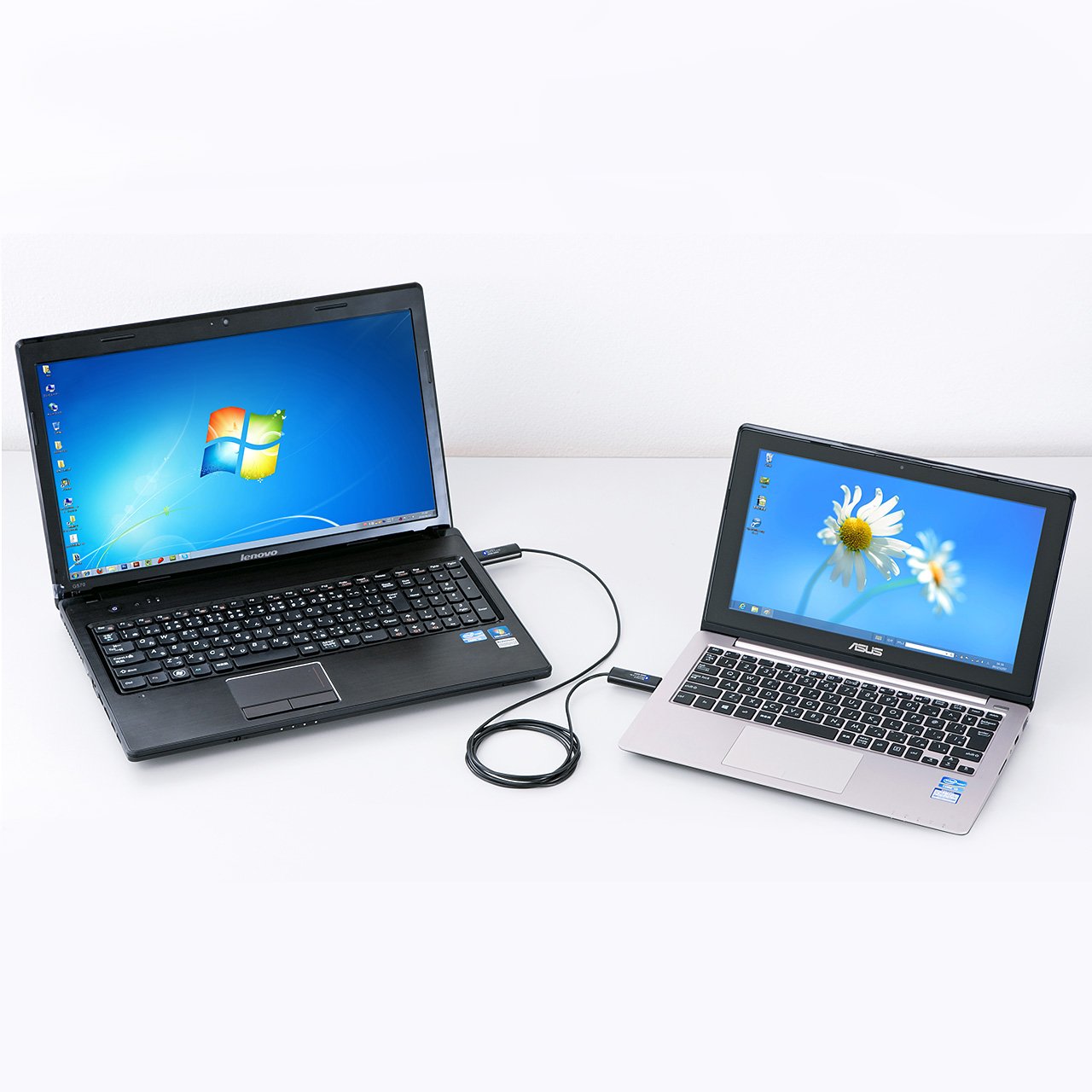 サンワサプライ ドラッグ&ドロップ対応USB2.0リンクケーブル 1.8m KB-USB-LINK3K