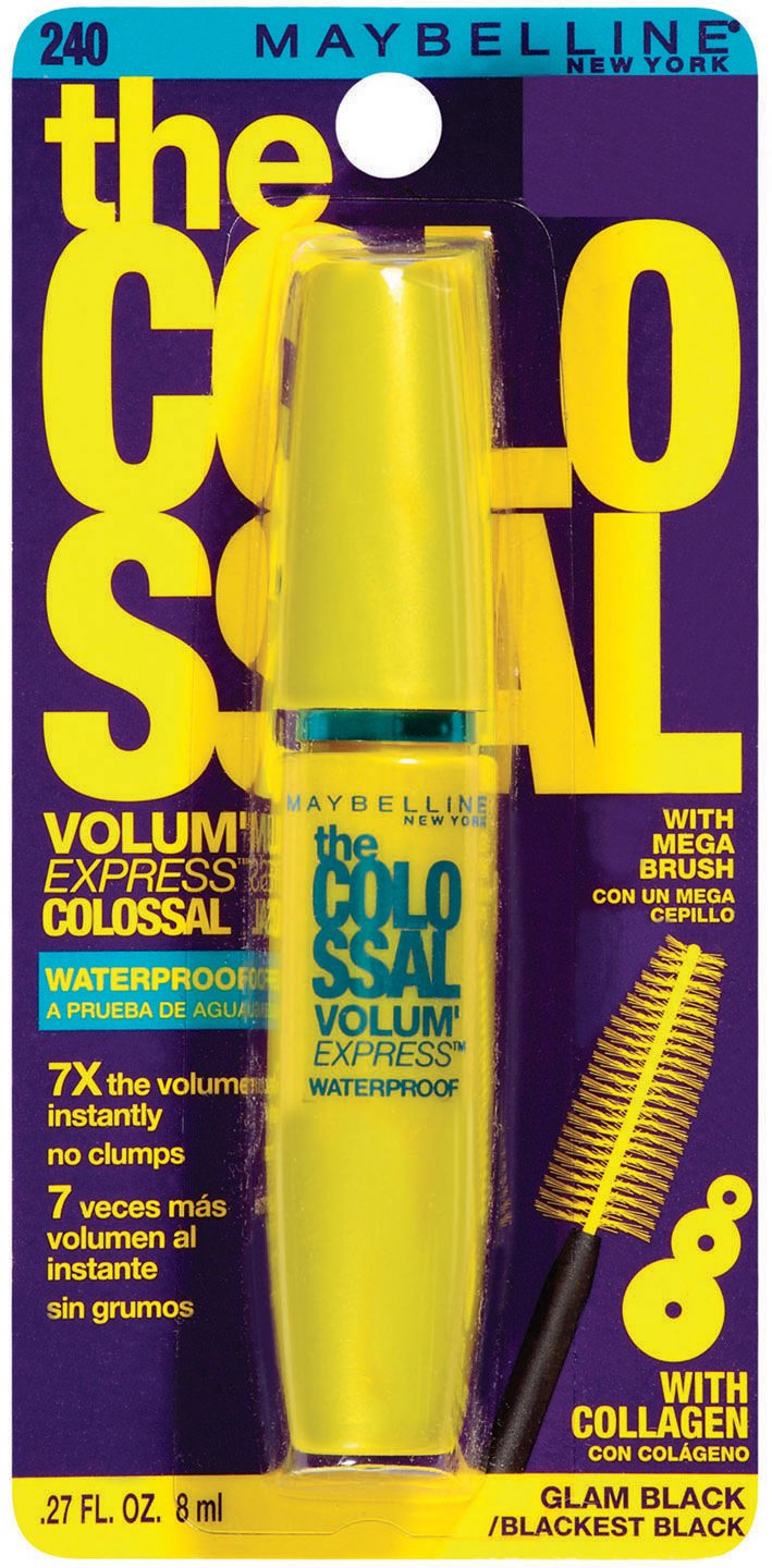 Maybelline New York The Colossal Volum’ Express Waterproof Mascara, Glam Black 240, 0.27 Fluid Ounce ,$5.94