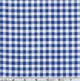 45'' Wide Oil Cloth Gingham Blue Fabric By The Yard