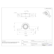 Spyraflo PB3-750-B SAE-840 Oil Impregnated Bronze Bearing Pillow Block, 2 Bolt Holes, 0.750" Bore Diameter, Aluminum, Inch