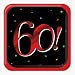Creative Converting Birthday Milestones 60th 9 Inch Square Foil Stamped Dinner Plate - 96 Count