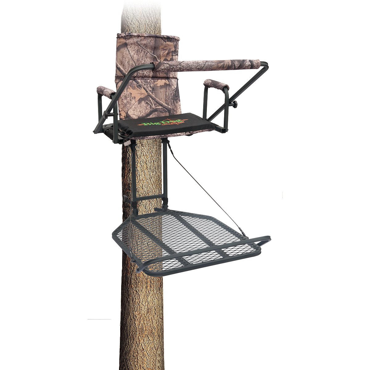 Steel Climbing Tree Stand Padded FlipUp Seat Backrest Cushion Hanging