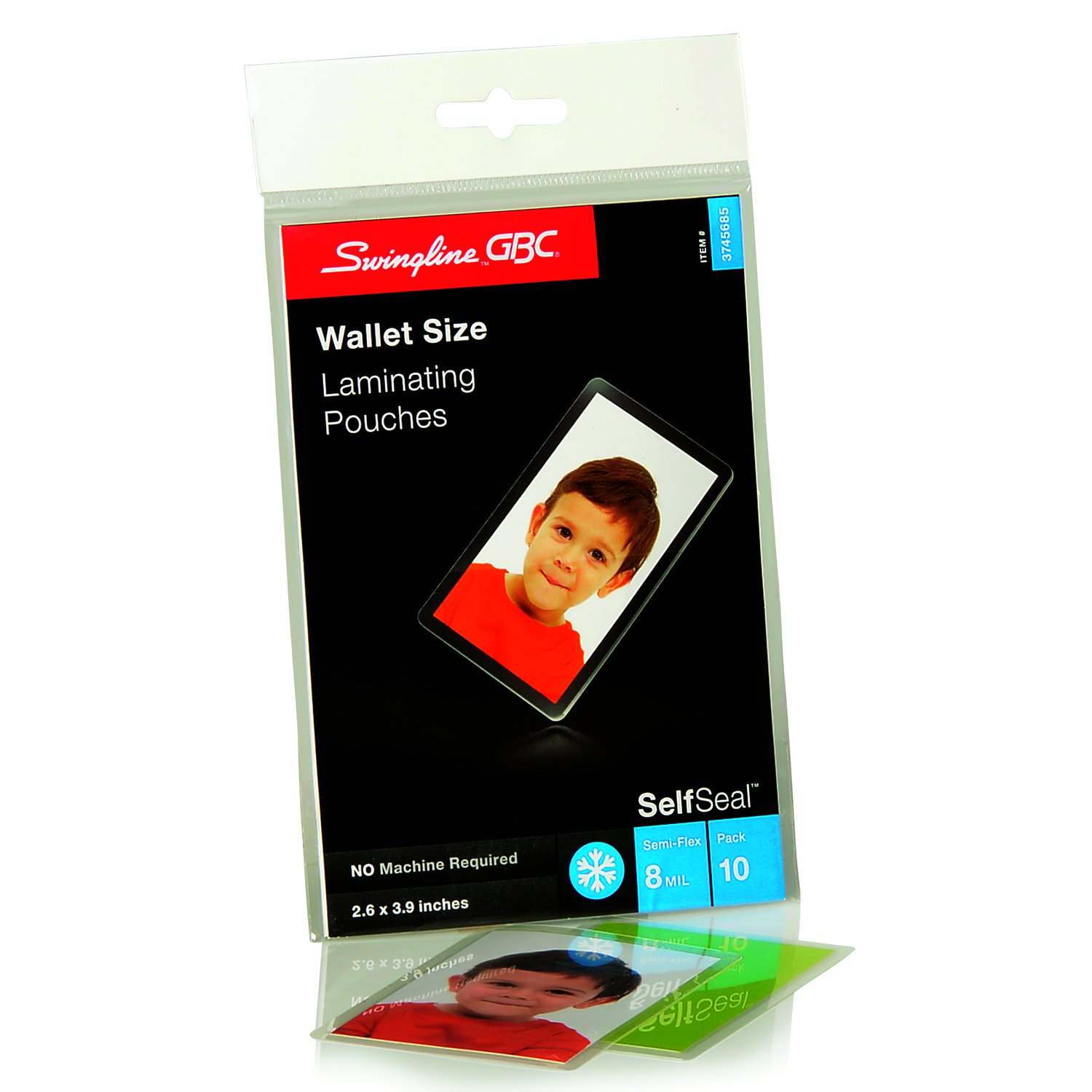 Swingline GBC SelfSeal Self Adhesive Laminating Pouch, Wallet Size, 8