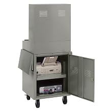 Edsal CSC6625GY 24-1/2-Inch Wide by 22-1/2-Inch Deep by 62-3/4-Inch High Mobile LCD Monitor Computer Cabinet, Light Grey