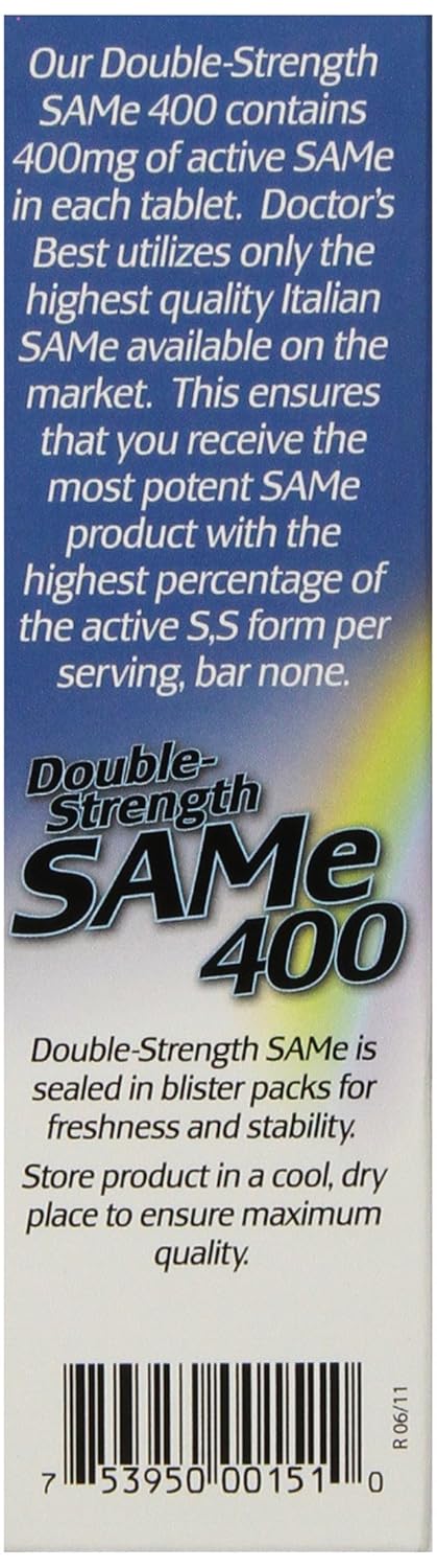 Amazon.com: Doctor's Best SAMe 400 mg (Double Strength), Enteric ...