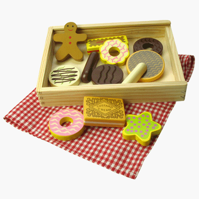 Childrens Toyshop  Toys : Box of wooden play biscuits