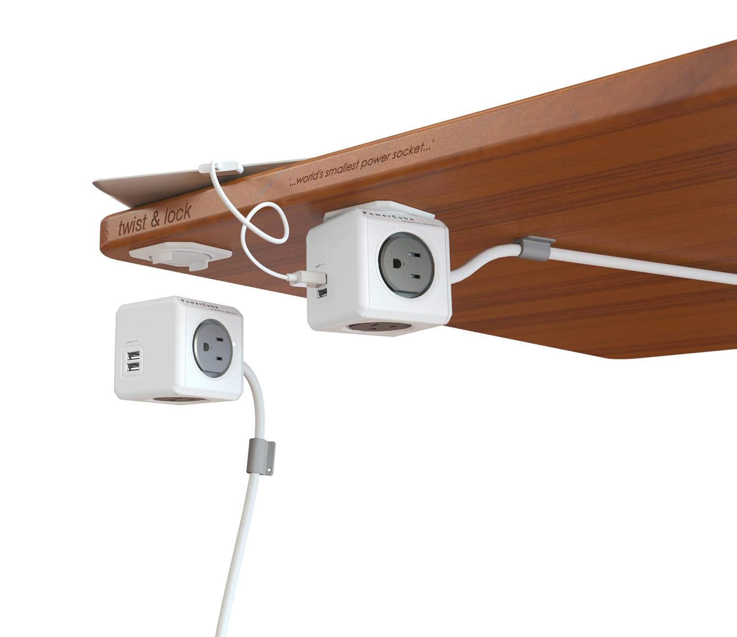 PowerCube Extended USB, Electric Outlet Adapter 5ft Extension Cord