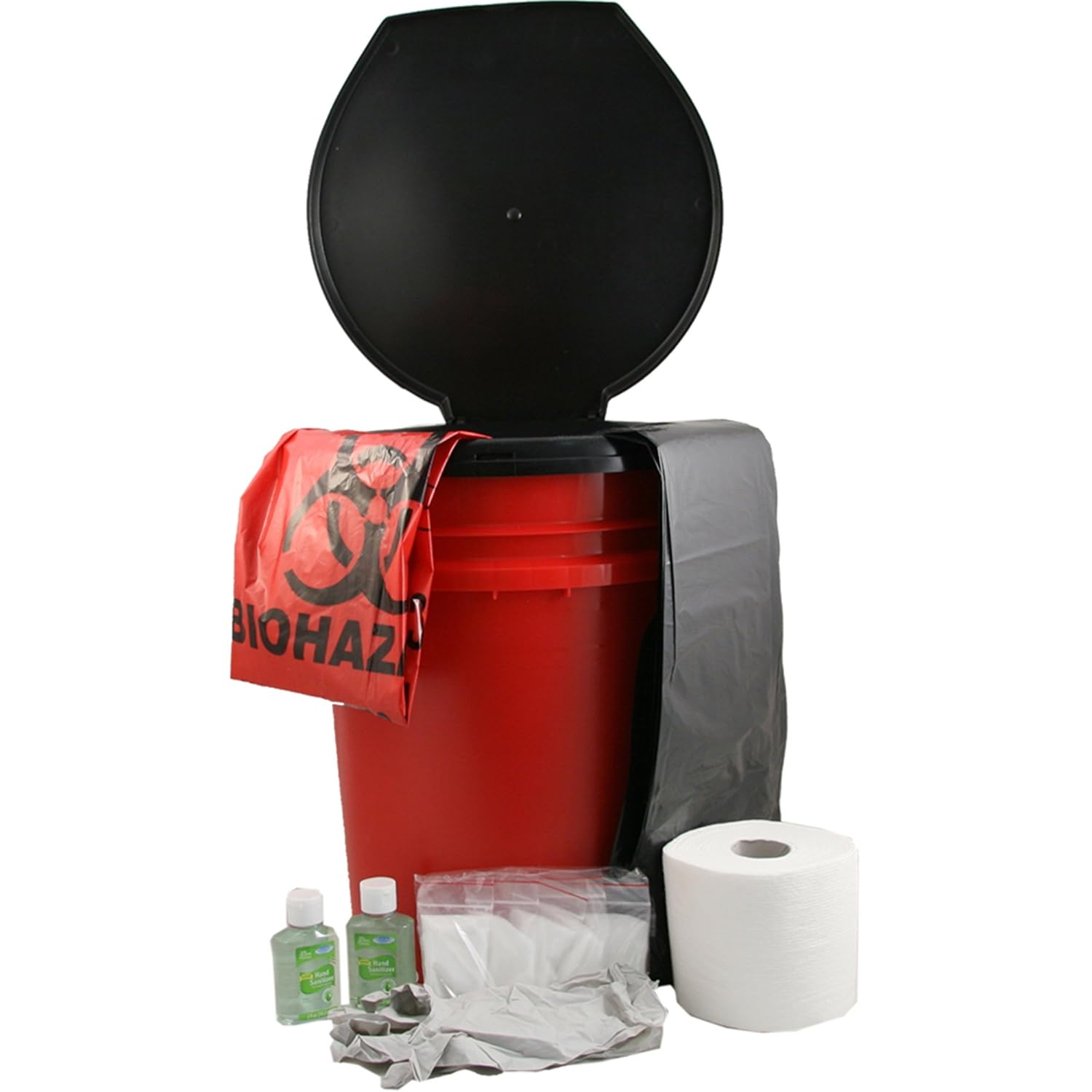 Portable Bucket Toilet Set Liquid Waste Bag Deodorizer Outdoor Camping