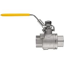 Merit Brass Stainless Steel 316 Ball Valve, Two Piece, Full Port, Lever, NPT Female