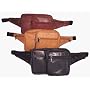 Leather Rectangular Waist Pack with Cell Phone Pocket