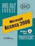Access 2000 Proficient One Day Course