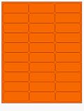 Address Label Fluorescent Orange 100 Sheets