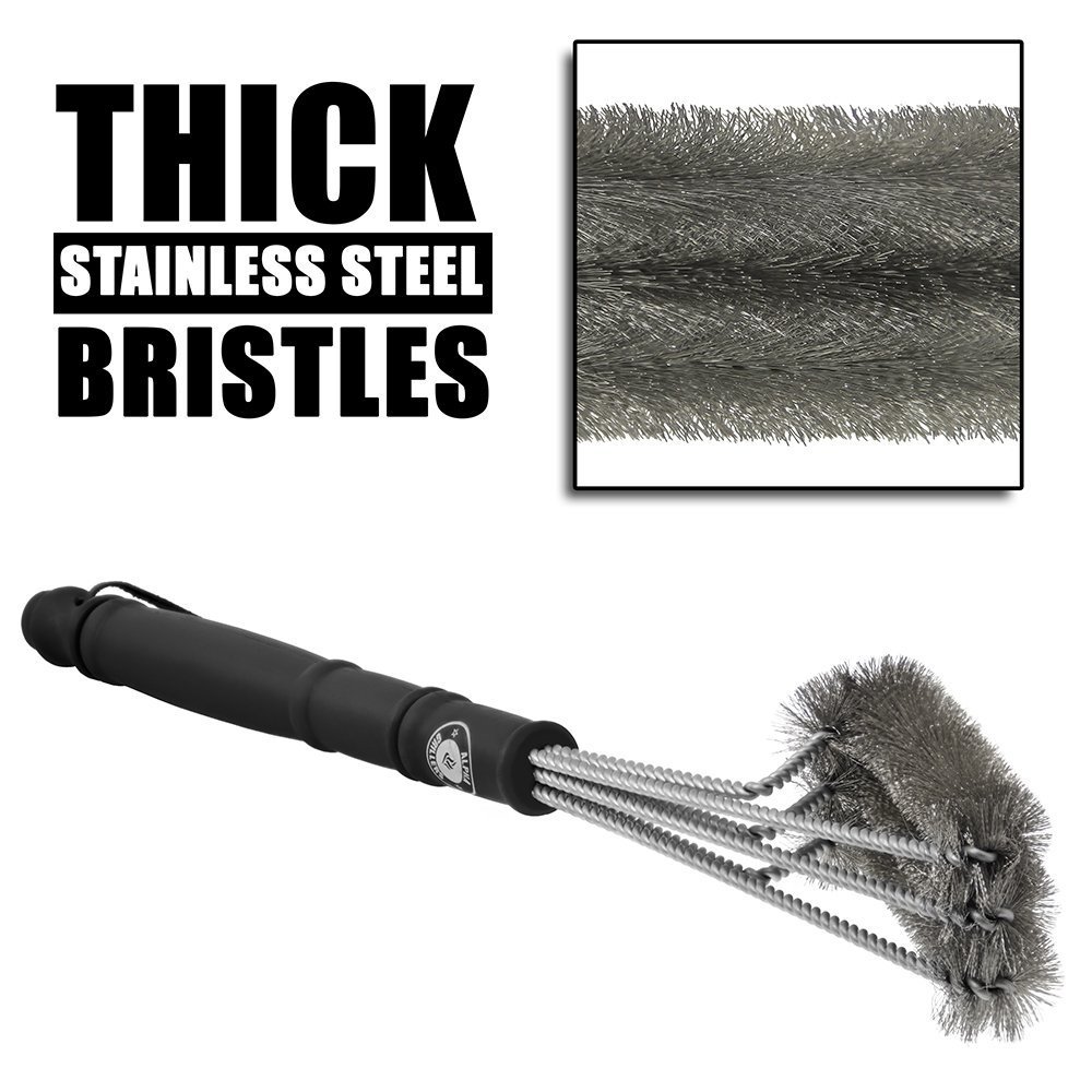 Alpha Grillers 18" Grill Brush. Best BBQ Cleaner. Safe For All Grills. Durable & Effective