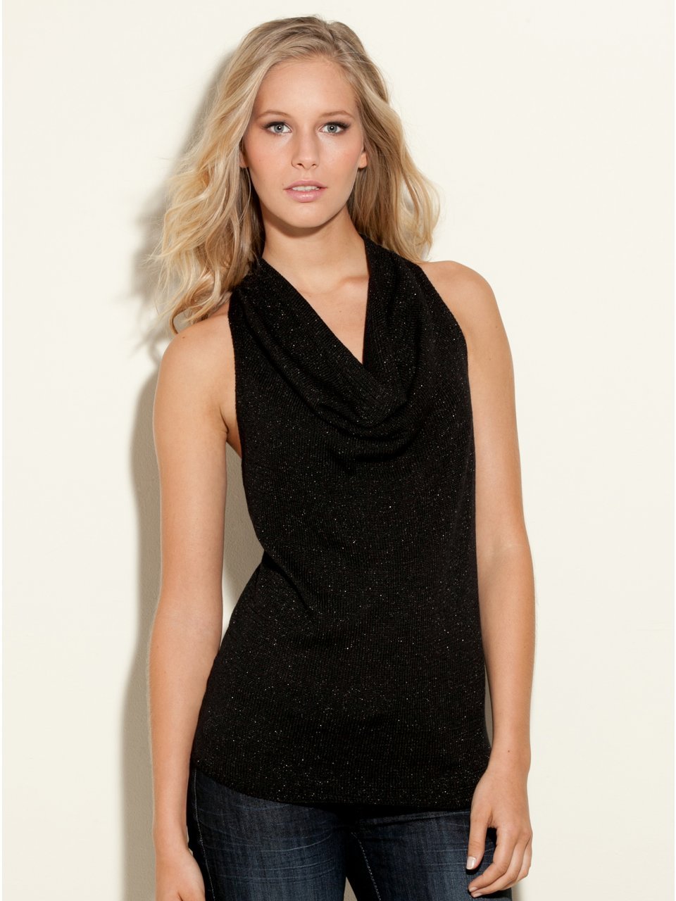 GUESS Sleeveless Angelina Cowl-Neck Top