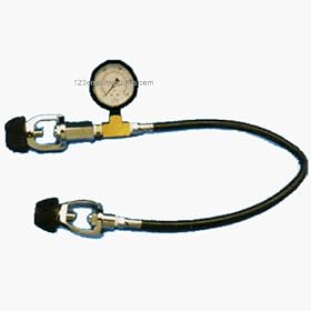 ScubaTank to Scuba Tank Equalizer 5000 PSI Gauge Yoke