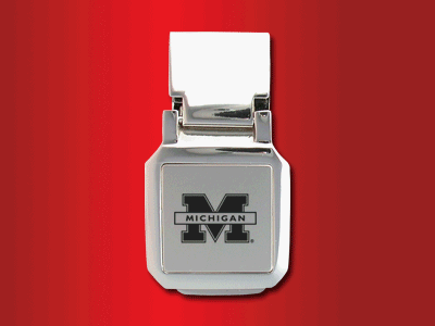 University of Michigan - Spring Loaded Money Clip - Laser Engraved