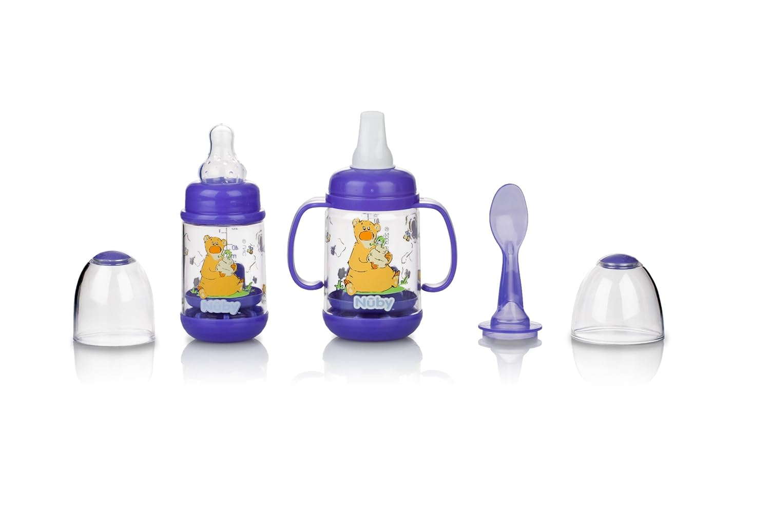 Nuby 2 Pack Nurtur Care Infa Feeder Set, 4 Ounce, Colors May Vary , New