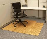 Standard Bamboo Chair Mat, 44 x 52 with Lip, 5mm Thick Natural