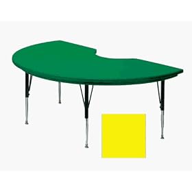 Correll Ar4872-Kid-28 Kidney Shape Blow-Molded Activity Tables - Standard Legs - Yellow by Correll