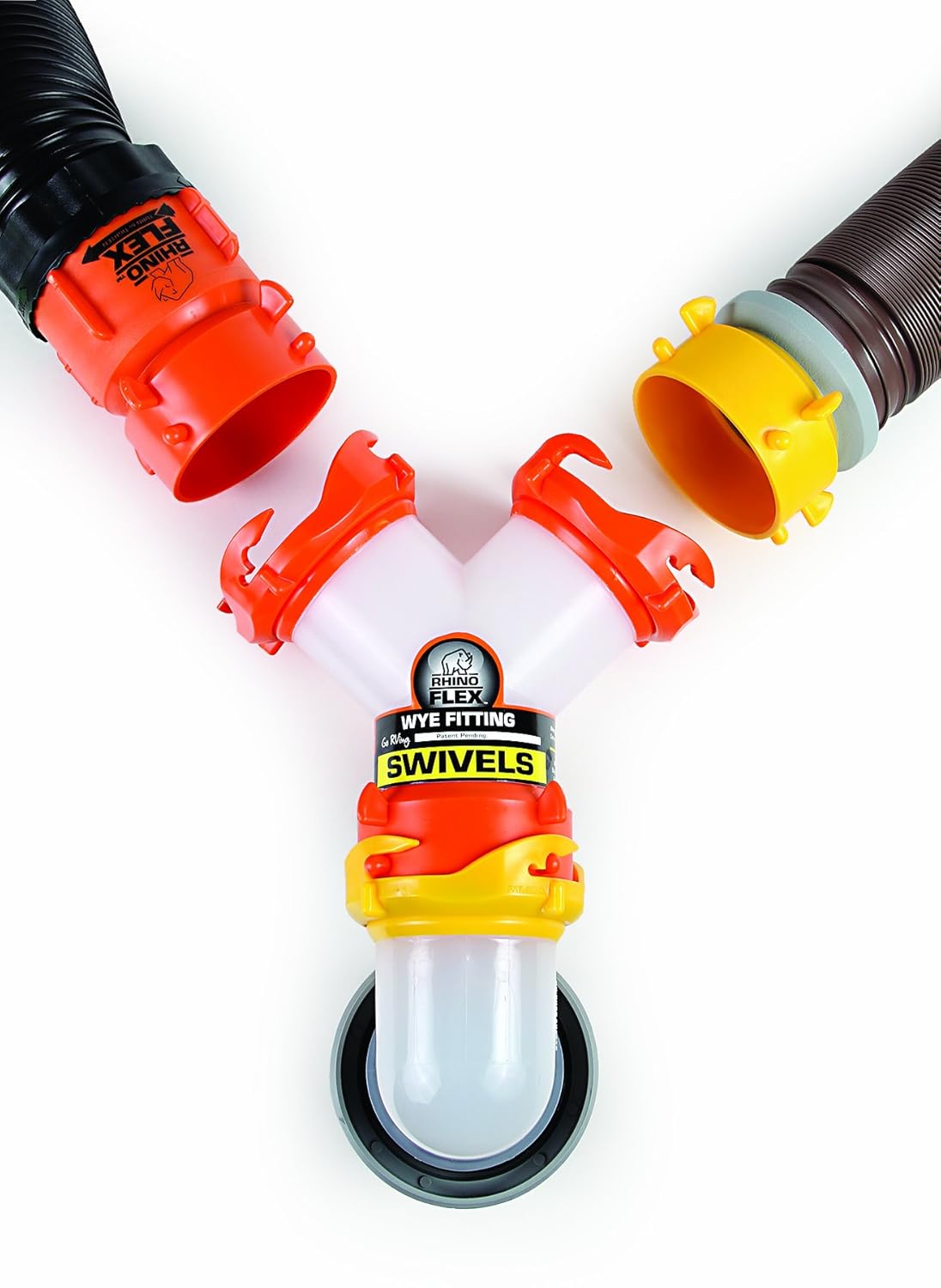 Camco RhinoFLEX RV Y Wye Adapter Sewer Hose Black Gray Tank Dump