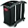 Rubbermaid Commercial Triple Capacity Cleaning Aluminum Service Cart, Black, 44" Height, 51-3/4" Length x 22" Width