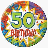 Birthday Blast 50th Birthday 9-inch Paper Plates 8 per Pack