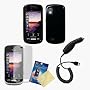 Opaque Black Hard Case / Cover / Shell, LCD Screen Guard / Protector & Car Charger for Samsung Solstice SGH-A887