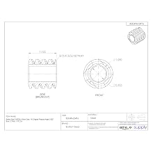 Boston Gear D1607KLH Worm Gear, 14.5 Degree Pressure Angle, 0.625" Bore, 12 Pitch, 1. PD, LH