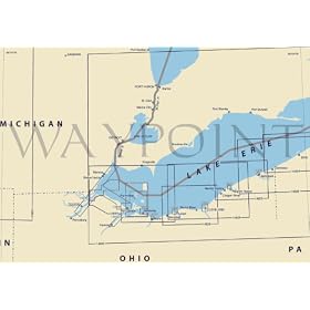 14846--SMALL-CRAFT BOOK CHART West End of Lake Erie From Perrysburg OH on the Maumee River... by