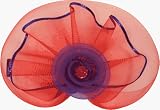 Cocktail hat 5612 with comb in red/purple color