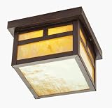 Montclair - 1 Light Small Mission Outdoor Flush Mount Ceiling Lighting Fixture - Bronze - B1972