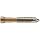 Dormer MTT-X E025/MTT-X E035 Powdered Metal Spiral Point Threading Tap, Gold Oxide Finish, Round Shank With Square End, Plug Chamfer