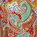 Rajasthali Indian Cotton Bedspread Twin Size Floral Print Kantha Stitch, 90 X 62 Inches
