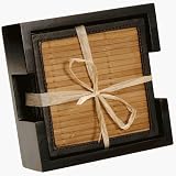 Thirstystone N063 Coasters- Bamboo Leather Natural Set of 6