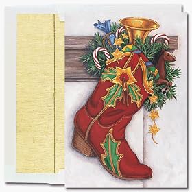 Cowboy Boot - Boxed holiday Christmas Cards